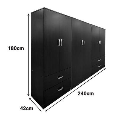 Athos wenge six-door wardrobe 240x42x180cm