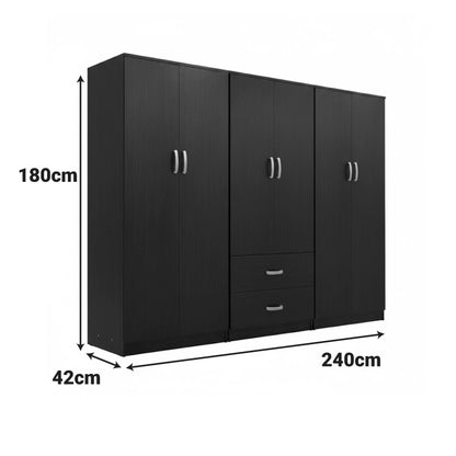Athos Ι wenge six-door wardrobe 240x42x180cm