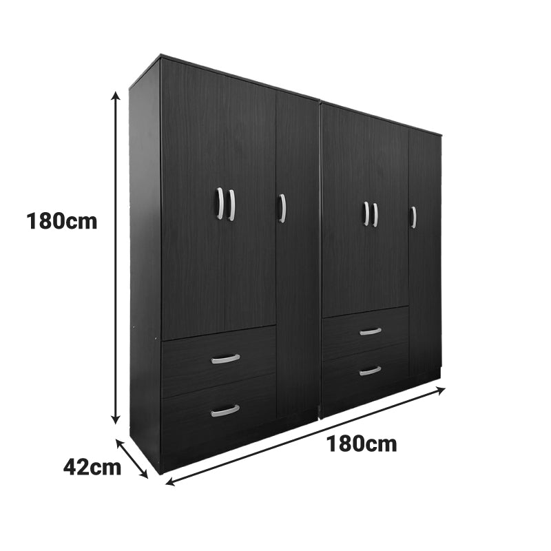 Athos pakoworld six-door wardrobe wenge 180x42x180cm
