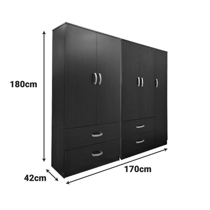 Athos pakoworld five-door wardrobe wenge 170x42x180cm