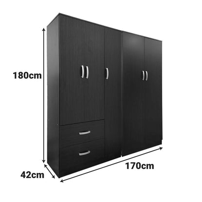 Athos Ι five-door wardrobe wenge 170x42x180cm