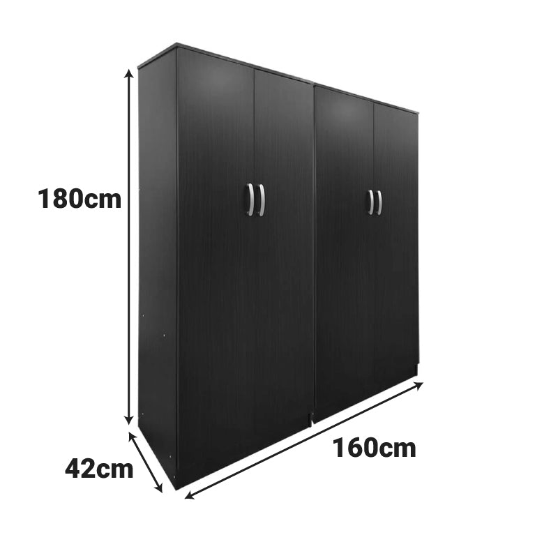 Athos Ι wenge four-door wardrobe 160x42x180cm