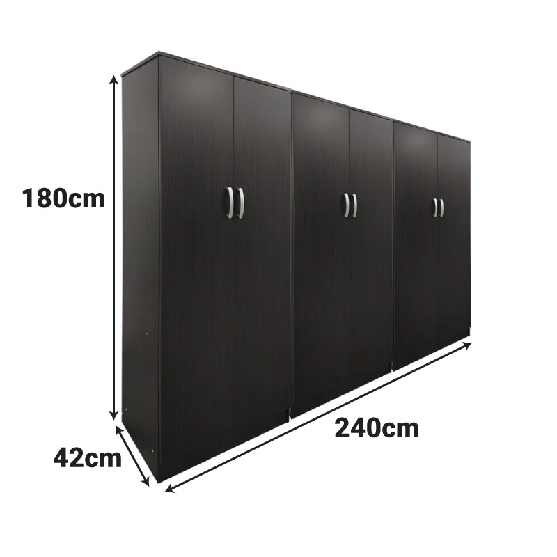 Athos six-door wardrobe wenge 240x42x180cm