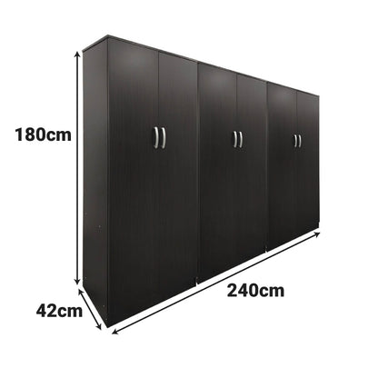 Athos six-door wardrobe wenge 240x42x180cm