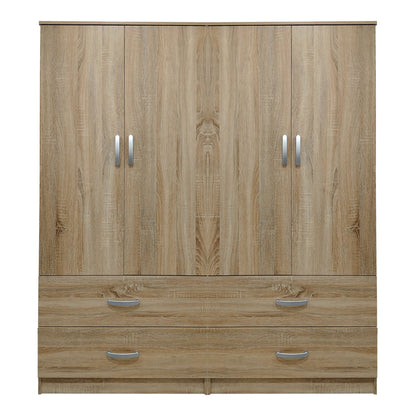 Four-door wardrobe with drawers Athos pakoworld sonoma 160x42x180cm