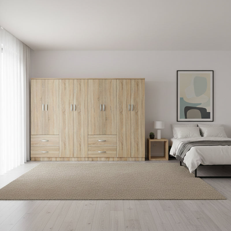 Athos pakoworld eight-door wardrobe sonoma 241x42x181cm