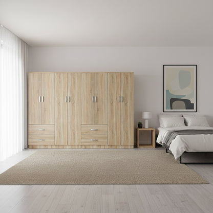 Athos pakoworld eight-door wardrobe sonoma 241x42x181cm