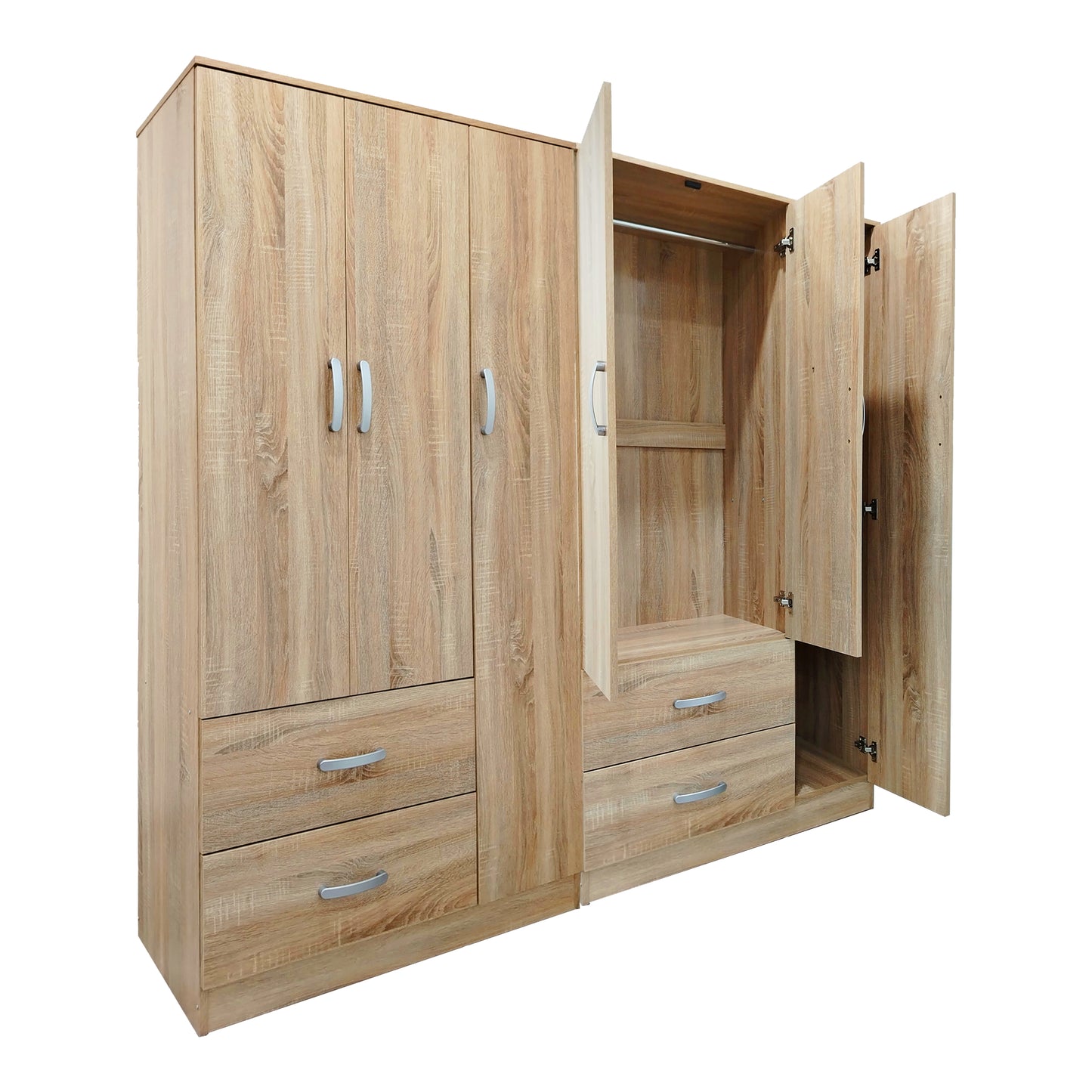 Athos pakoworld six-door wardrobe sonoma 180x42x180cm