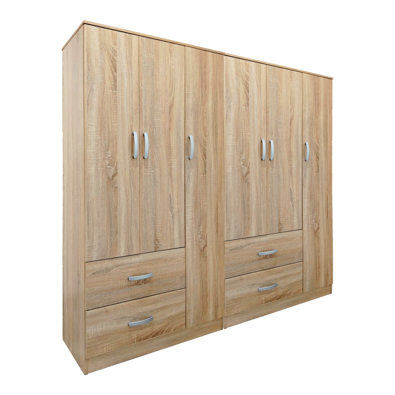 Athos pakoworld six-door wardrobe sonoma 180x42x180cm