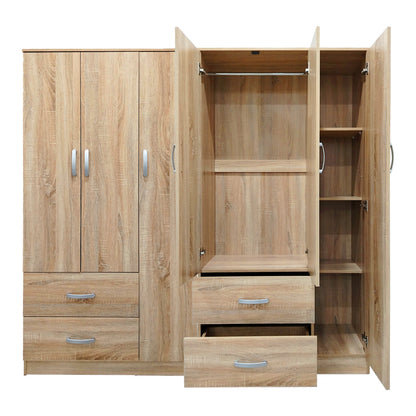 Athos pakoworld six-door wardrobe sonoma 180x42x180cm