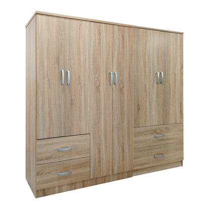 Athos pakoworld six-door wardrobe sonoma 200.5x42x180cm