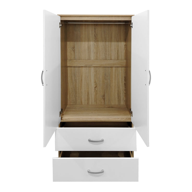 Athos pakoworld six-door wardrobe sonoma-white 200.5x42x180cm