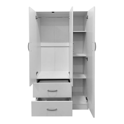 Athos pakoworld six-door wardrobe with loft, white, 180x42x240cm
