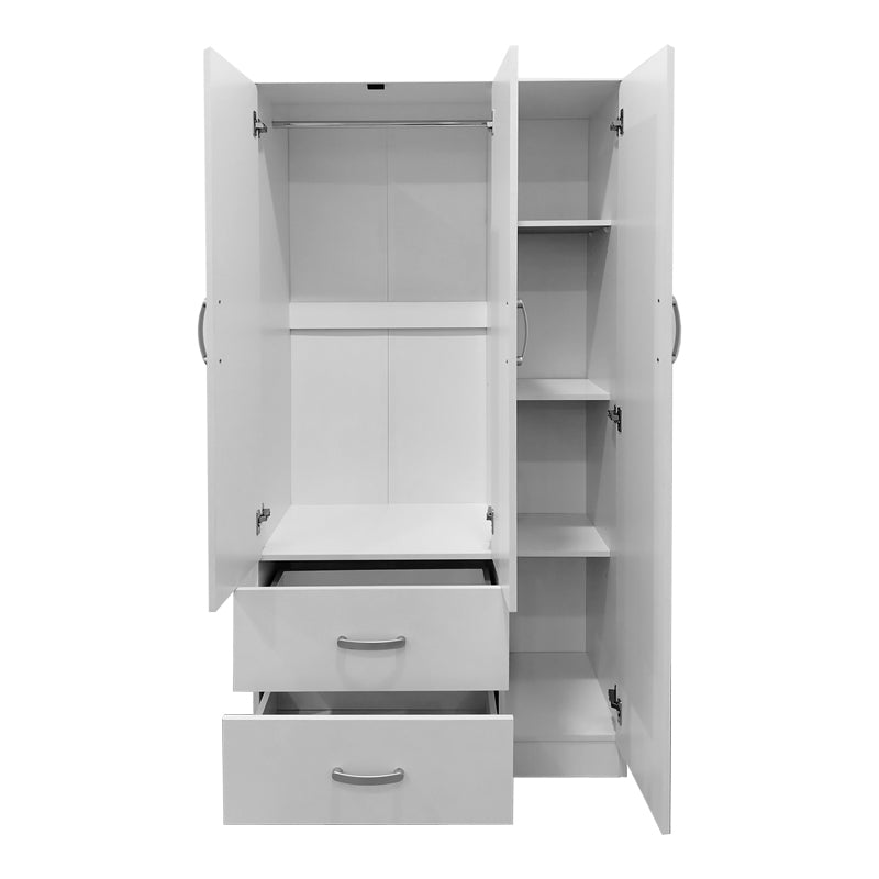 Five-door wardrobe with loft Athos pakoworld white 170x42x240cm