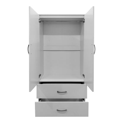 Five-door wardrobe with loft Athos pakoworld white 170x42x240cm