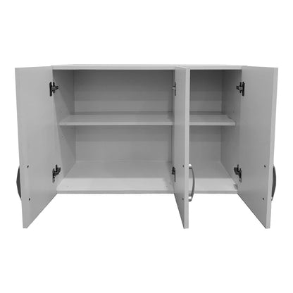 Five-door wardrobe with loft Athos pakoworld white 170x42x240cm