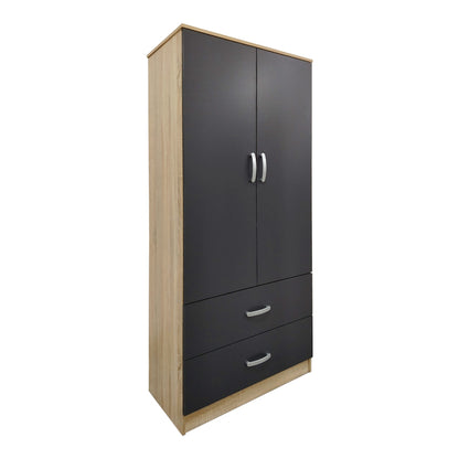 Six-leaf wardrobe with drawers Athos pakoworld sonoma-anthracite 240x42x180cm
