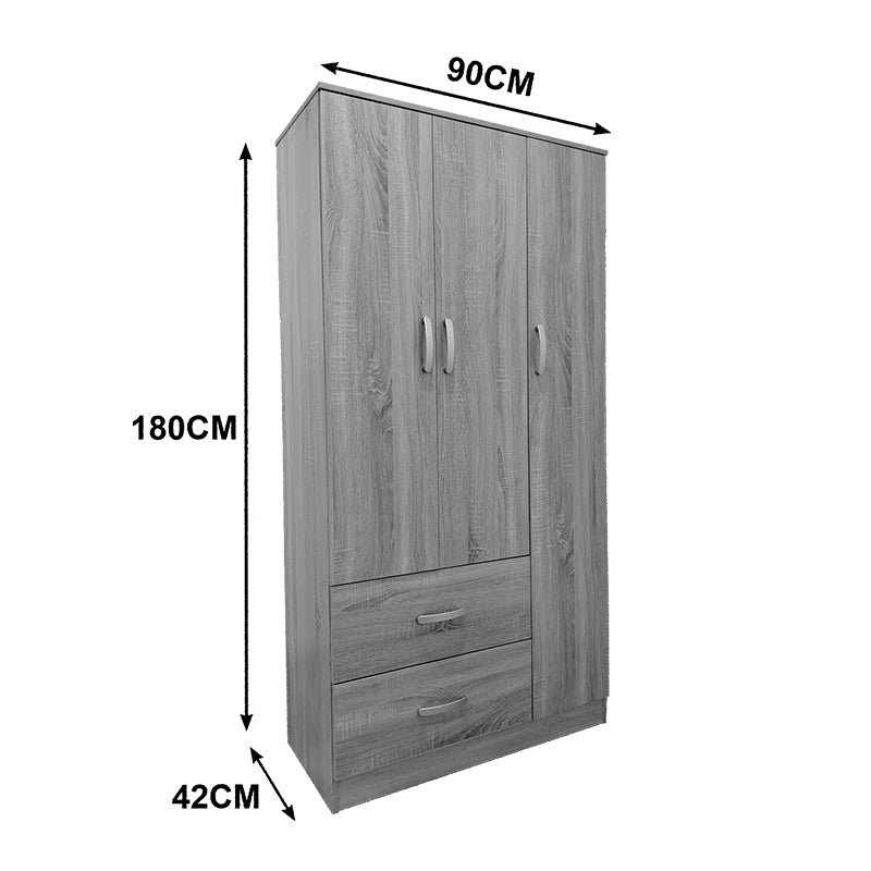 AthosI  five-door wardrobe sonoma-anthracite 170x42x180cm