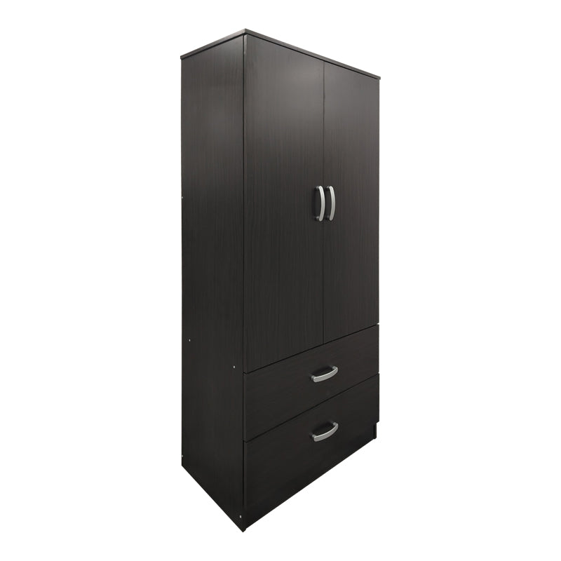 Four-leaf wardrobe with drawers and loft Athos pakoworld wenge 160x42x240cm