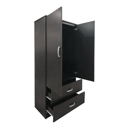 Athos six-door wardrobe with loft, wenge, 240x42x240cm