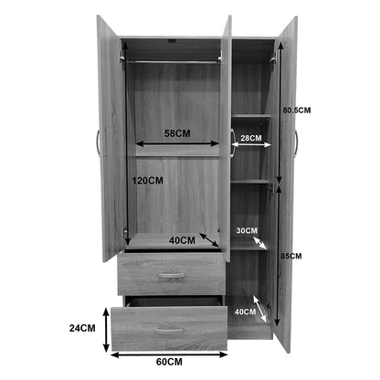 Athos pakoworld six-door wardrobe with loft, wenge, 180x42x240cm