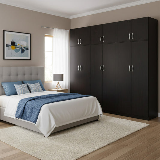 Six-door wardrobe with loft Athos II wenge 240x42x240cm