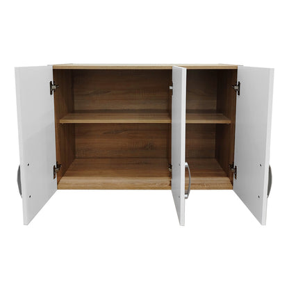 Five-door wardrobe with loft Athos I sonoma-white 170x42x240cm