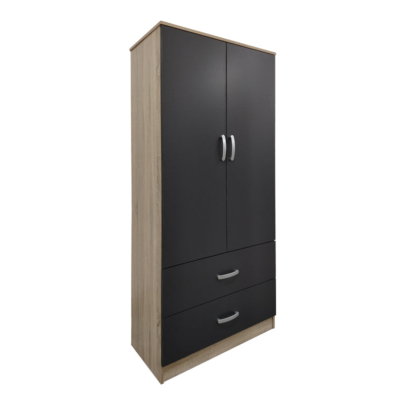 Six-door wardrobe with loft Athos I sonoma-anthracite 240x42x240cm