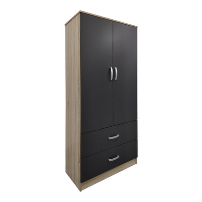 Six-door wardrobe with loft Athos I sonoma-anthracite 240x42x240cm
