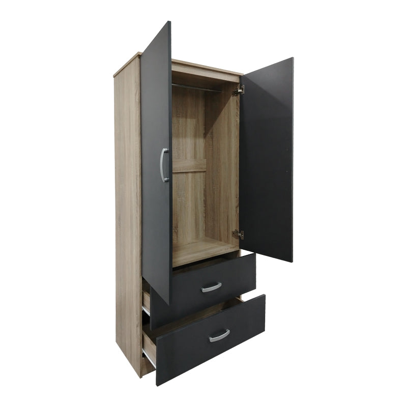Six-door wardrobe with loft Athos I sonoma-anthracite 240x42x240cm