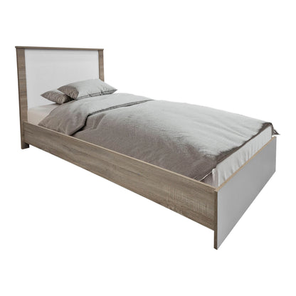 Athos Sonoma White Bedroom Set with Bed 90x190cm Set of 3pcs
