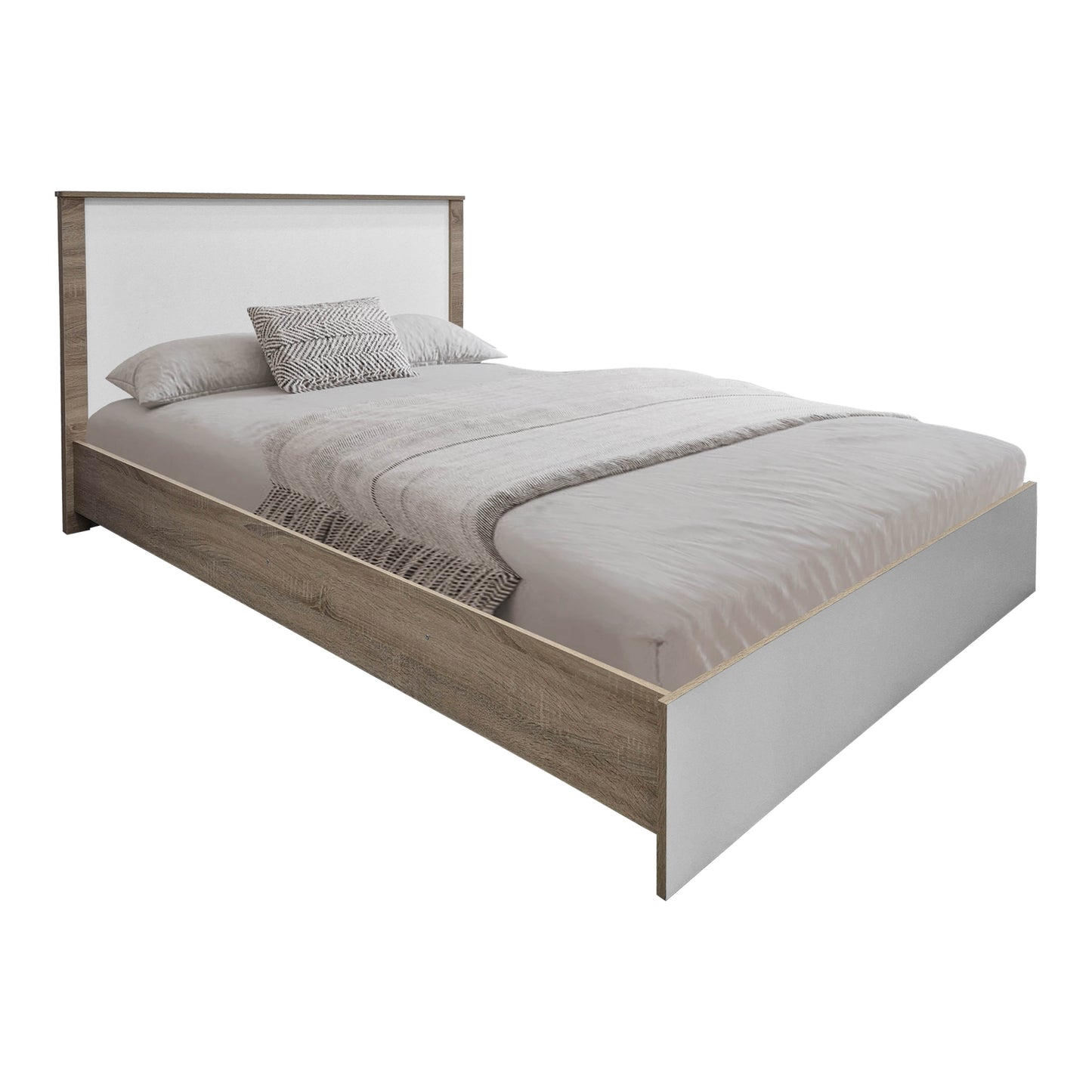 Athos Sonoma White Bedroom Set with Bed 140x200cm Set of 3pcs