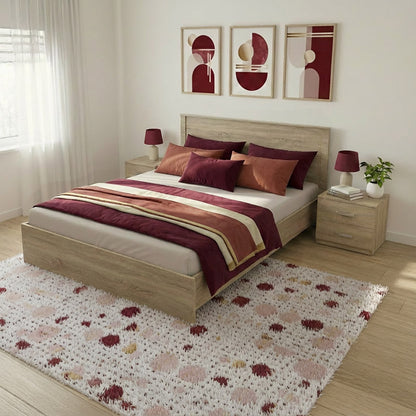 Athos Sonoma Bedroom Set with Bed 160x200cm Set of 3pcs