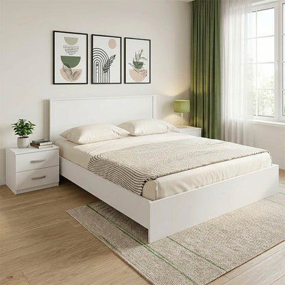 Athos White Bedroom Set with Bed 160x200cm Set of 3pcs