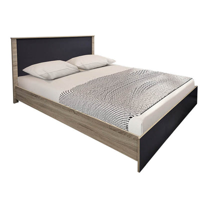 Athos Sonoma Charcoal Bedroom Set with Bed 160x200cm Set of 3pcs