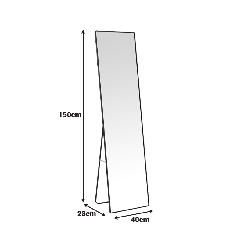 Moira aluminum mirror in black shade 40x28x150cm