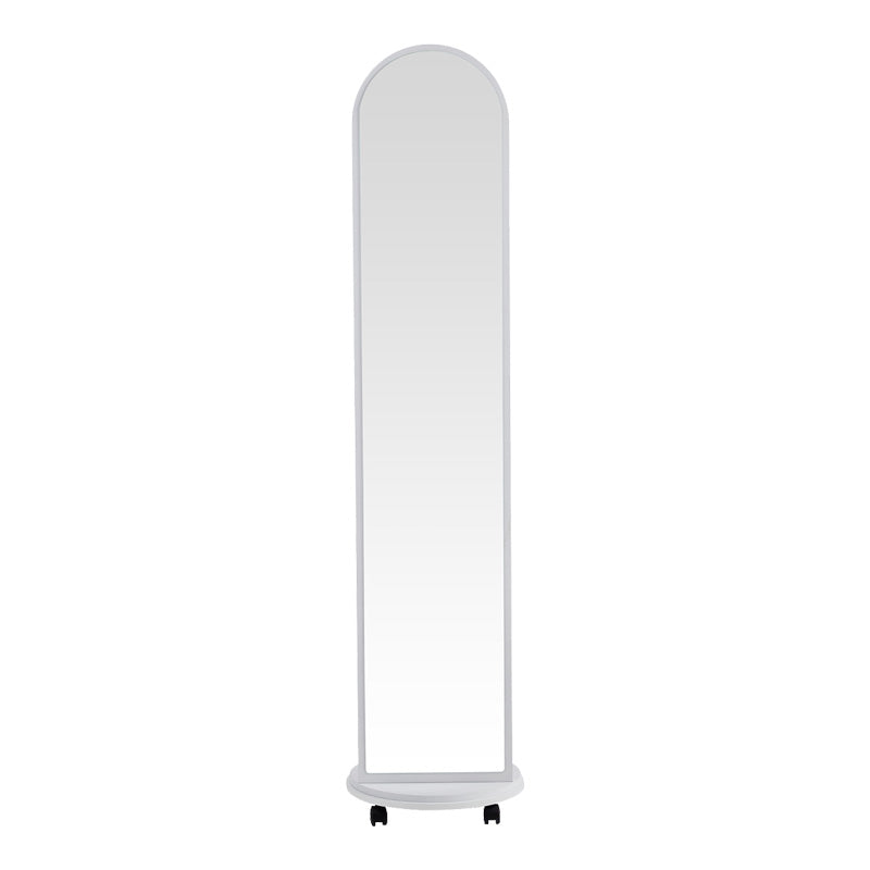 Espero mdf wheeled mirror with shelves in white shade D34x170cm