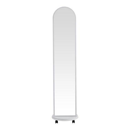 Espero mdf wheeled mirror with shelves in white shade D34x170cm