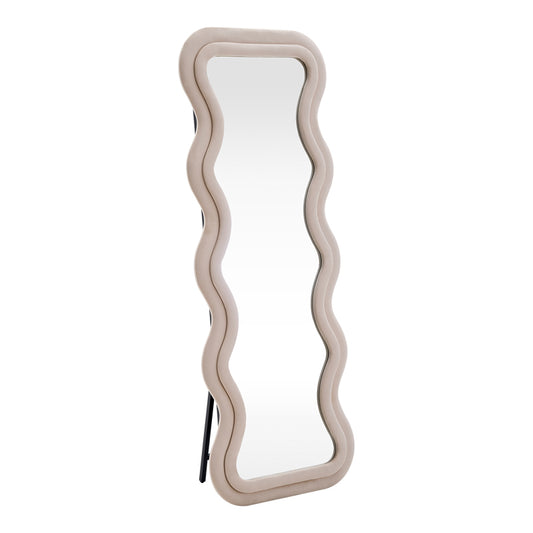 Kerly mirror beige velvet 60x33x160cm