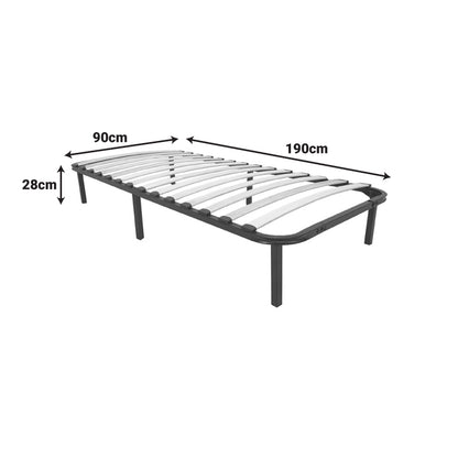 Metal bed frame Amaso black 90x190x28cm