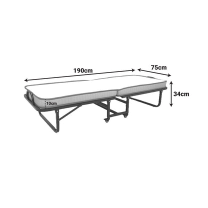 Kamu bunk bed with 10cm mattress black 75x190cm