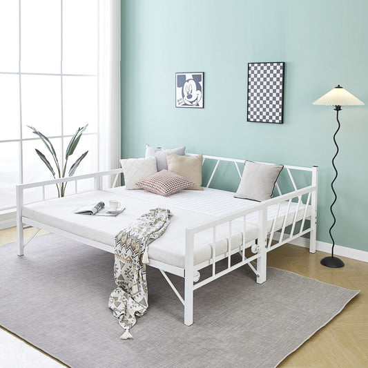 Bed-Sofa Remmie metal in white 90x190cm