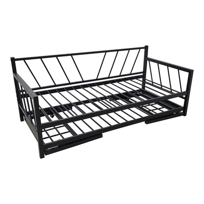 Bed-Sofa Remmie metal in black 90x190cm