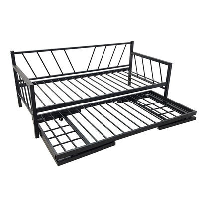 Bed-Sofa Remmie metal in black 90x190cm