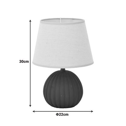 Melanie Inart E14 ceramic table lamp in black - beige shade D22x30cm