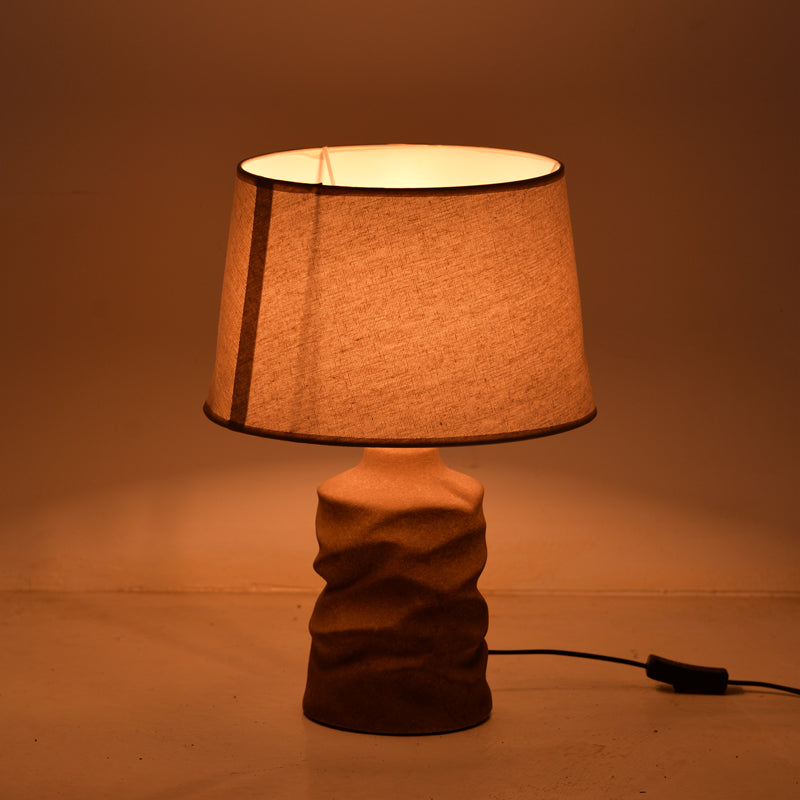 Wabbi Inart E27 ceramic table lamp in grey antique-beige shade D28x41cm