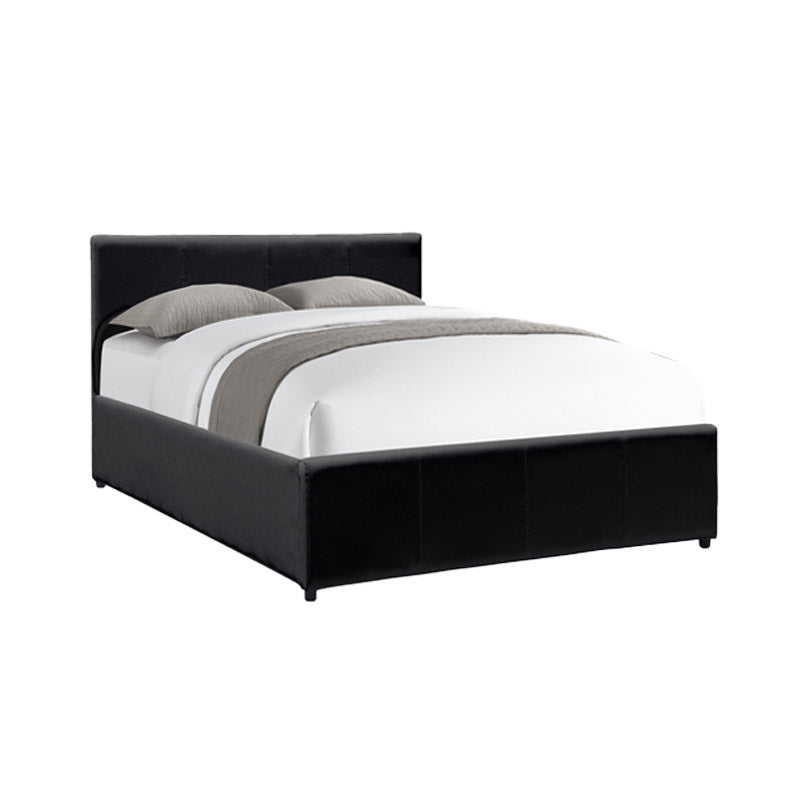 Dellia bed with storage space pu black 120x200cm