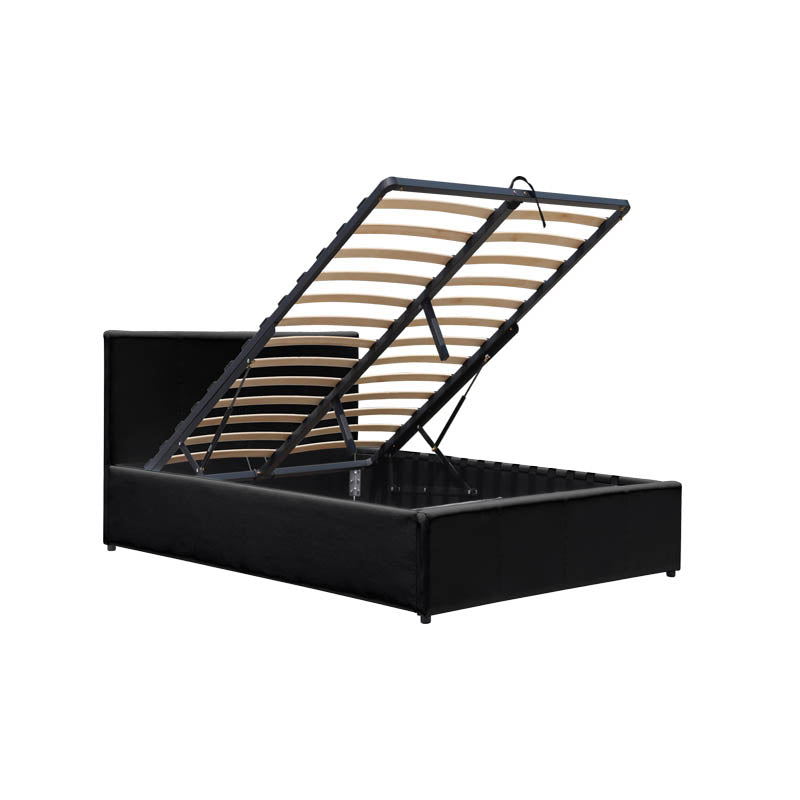 Dellia bed with storage space pu black 120x200cm