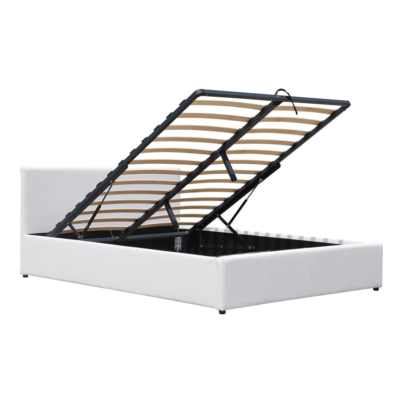 Dellia bed with storage space pu white 120x200cm