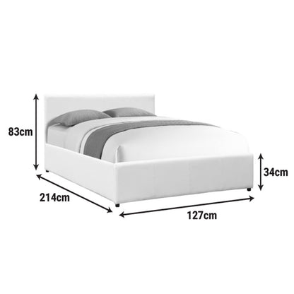 Dellia bed with storage space pu white 120x200cm